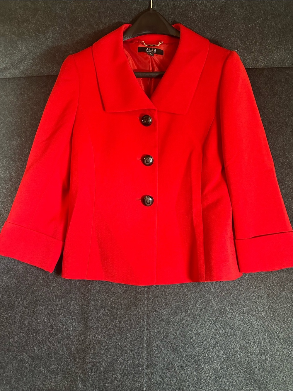 Alex Marie Red Blazer Jacket Women Size 6 Three Button Career Office